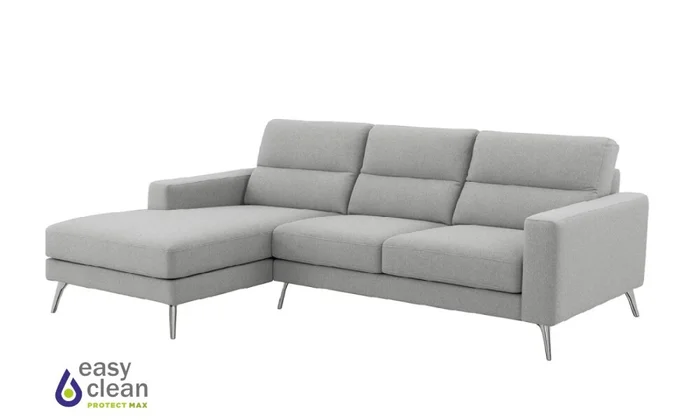 Sofá Chaise MILO en Tela Easy Clean - Gris en Gris - Sillones y sofás, Uruguay | Finkel