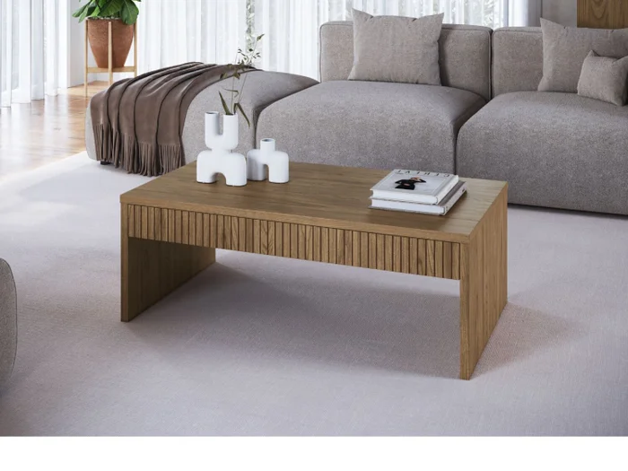 Mesa de Living PLISSE 4 Cajones en Madera natural - Mesas de living, Uruguay | Finkel, vista 3