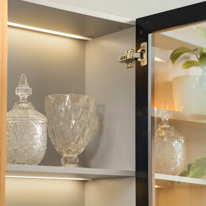 Modulo Cristalero - Magnum 45CM con Led en negro que refuerzan - Muebles para TV, Uruguay | Balton, vista 3