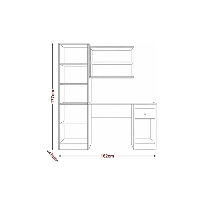 Escritorio Mesa De Estudio Pc Con Estantes Moderno en Blanco - Escritorios, Uruguay | Soy Hogar, vista 3
