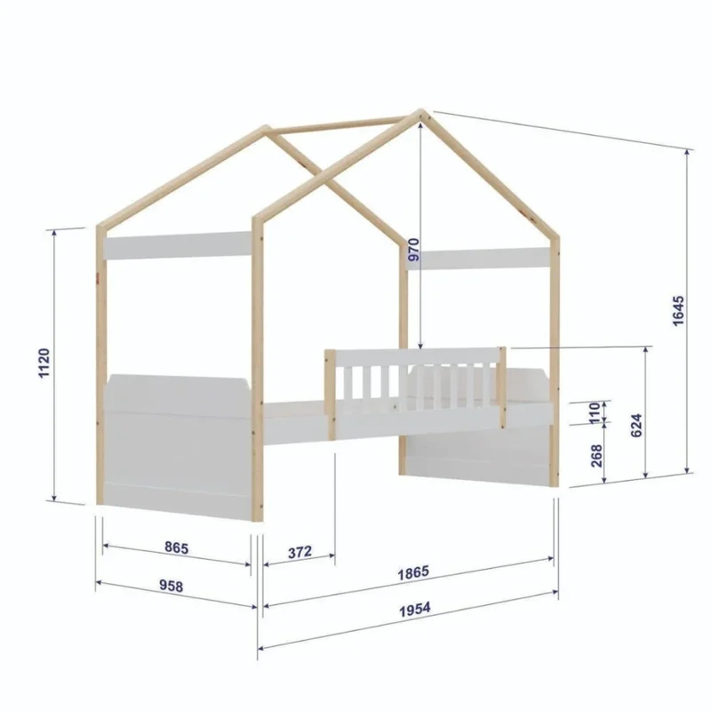 Cama Cabaña 1 Plaza Infantil - Blanco en Blanco - Dormitorio, Uruguay | Ecowood, vista 3
