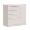 CASTRO-COMODA LILLE 3 CAJONES BLANCO 1130A-B en Blanco - Cómodas, Uruguay | Alfa Ventas, vista 2 de 3