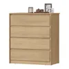 Comoda Cajonera Carla para Dormitorio 4 Cajones con Rieles Telescópicos - Castaño en Madera natural - Cómodas, Uruguay | Mulata, vista 7 de 9