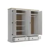 Ropero 4 Puertas - Madera Maciza - Línea Monterrey - Blanco - Roperos y placares, Uruguay | Ecowood, vista 3 de 4