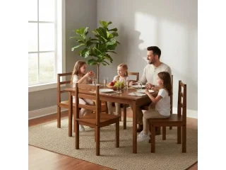 JUEGO COMEDOR OLIVIA 4 SILLAS /CERA en Marrón - Mesas de comedor, Uruguay | Quesal, vista 3