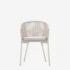 Silla Yanet de cuerda sintética crudo y patas de acero galvanizado en Blanco - Sillas, Uruguay | Kavehome, vista 7 de 10