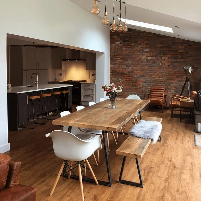 Mesa y banco Frame en Madera natural - Mesas de comedor, Uruguay | Treehouse Deco, vista 3