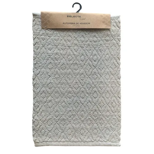 ALFOMBRA ALGODÓN 40X60CM ROMBOS CRUDO en Off-white - Textiles, Uruguay | Decohogar