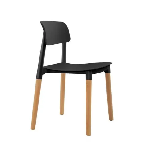 Silla Belloch polipropileno y madera, negra - Sillas, Uruguay | Berna home