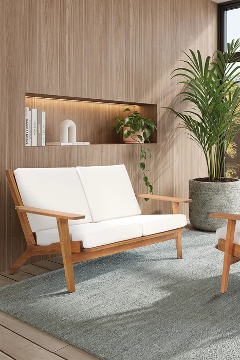 SOFA LOTUS 2 LUGARES ACQUABLOCK CRUDO 144x87x86CM JATOBA en Madera natural - Muebles para el exterior, Uruguay | Vinibel, vista 10