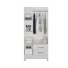 Ropero 3 Puertas 2 Cajones Armario Placard Con Estantes en Blanco – Castaño - Roperos y placares, Uruguay | Soy Hogar, vista 7 de 12
