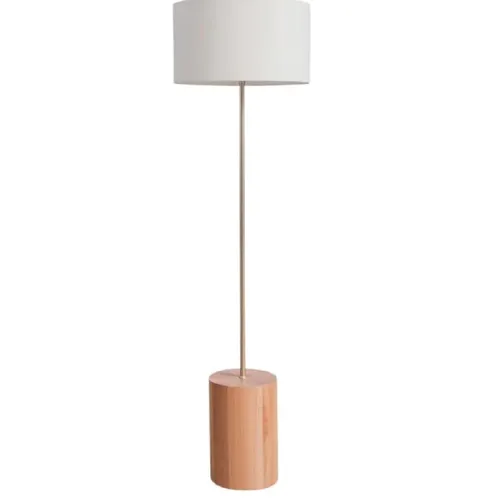 Lampara de Pie en Metal y Madera en Multicolor - Lámparas de pie, Uruguay | Finkel