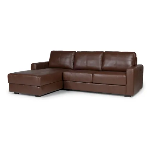 Rinconera Como - Cuero Básico - 2 + Chaise izquierdo - New Brown en Marrón - Sillones y sofás, Uruguay | NYR