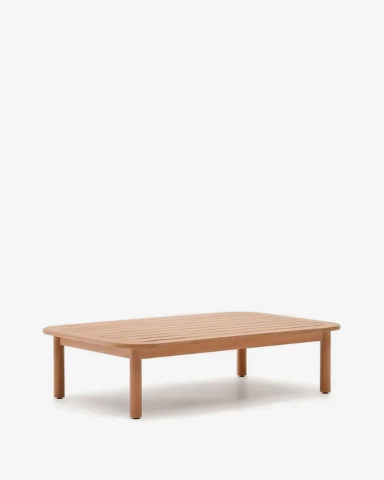 Mesa de centro exterior Sacova de madera maciza de eucalipto 140 x 89 cm FSC 100% en Madera natural - Mesas de living, Uruguay | Kavehome