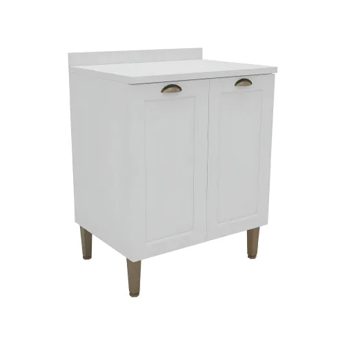 Bajo Mesada 2 Puertas Mdf Tiradores Metalicos en Blanco - Sillones y sofás, Uruguay | Soy Hogar
