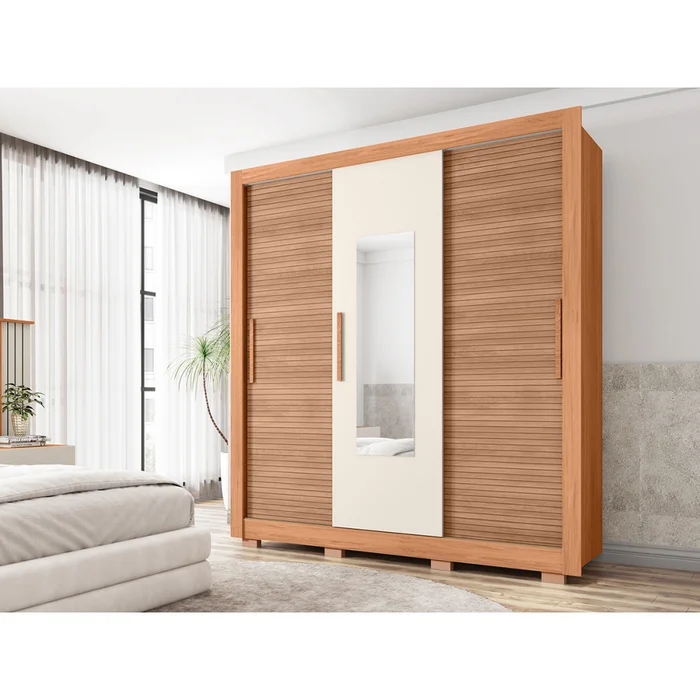 Ropero Chile Lux 1.9 Color Freijo/off White en Madera natural - Roperos y placares, Uruguay | Castro, vista 2