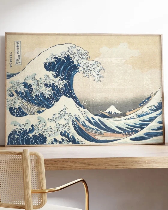 Hokusai - La gran ola de Kanagawa en Multicolor - Láminas, Uruguay | La Cuadrería, vista 4