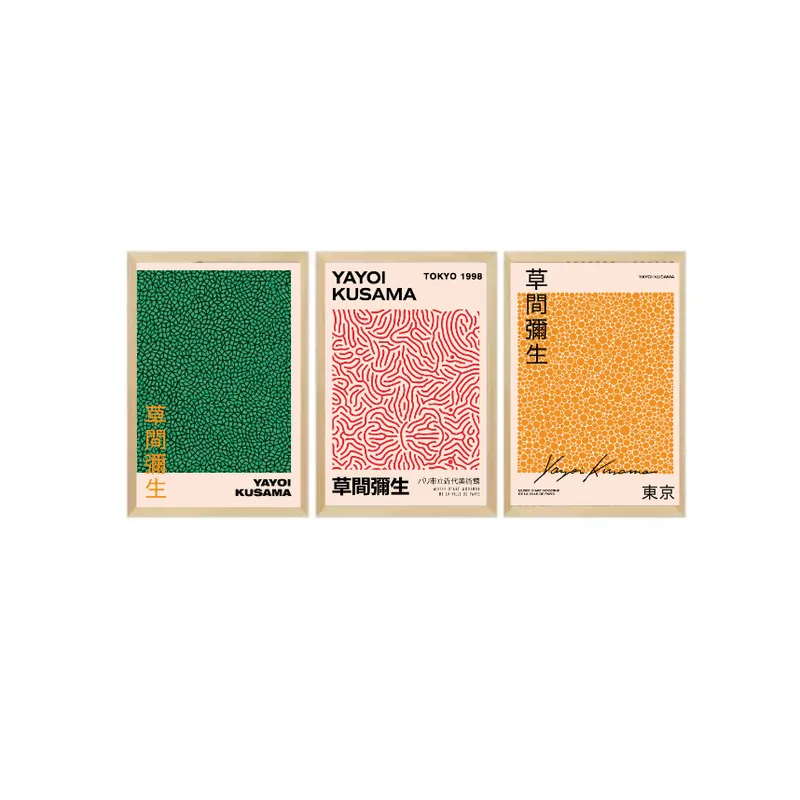 Kit 3 Cuadros - Yayoi Kusama Colores - 40 x 60 - Decoración de pared, Uruguay | Berna home
