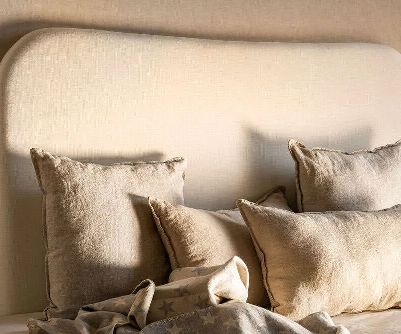 RESPALDO ORGANIC - CURVO - LINO ANTIMANCHAS en Blanco - Respaldos de cama, Uruguay | La Iberica