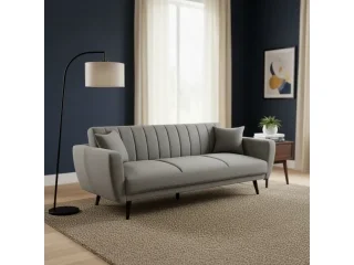 Sofá 3 cuerpos Gris de lino + 2 almohadones en Gris - Sillones y sofás, Uruguay | Que Sal Muebleria, vista 3