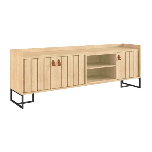 Rack Trendy Crudo (Pie Negro) 160 cm - Muebles para TV, Uruguay | Berna home