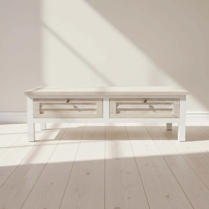 Mesa Ratona Madera-de-mango Natural-beige Costa Natural Blanco en NATURAL BLANCO - Mesas de living, Uruguay | Divino