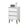 Mesa De Luz Alta 3 Cajones Estilo Retro Nórdico 100% Mdp Blanco - Respaldos de cama, Uruguay | Soy Hogar, vista 3 de 6