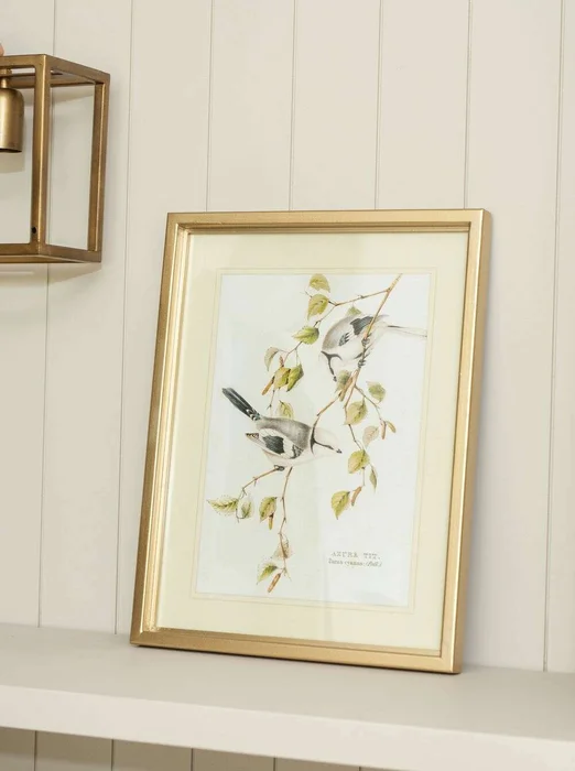 CUADRO BIRDS 2 - MARCO GOLD - 45 X 35 CMS en Dorado - Decoración de pared, Uruguay | La Iberica