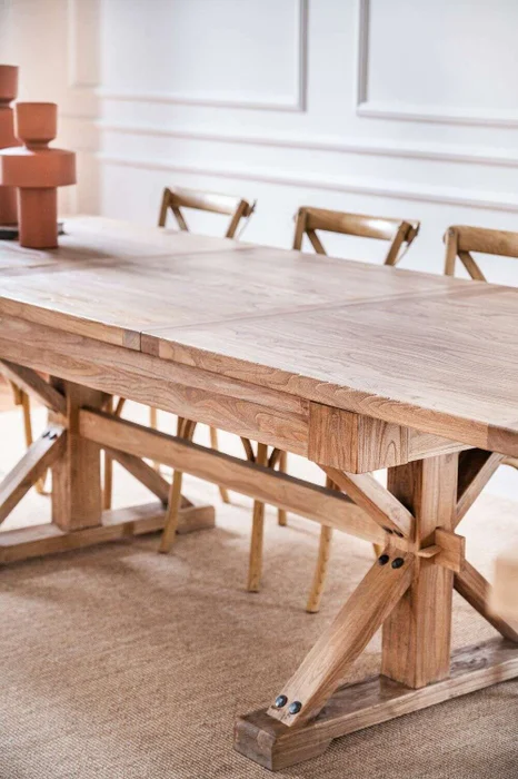 MESA COMEDOR EXTENSIBLE - 2.00 A 2.80 MTS - OLMO en Madera natural - Mesas de comedor, Uruguay | La Iberica, vista 2