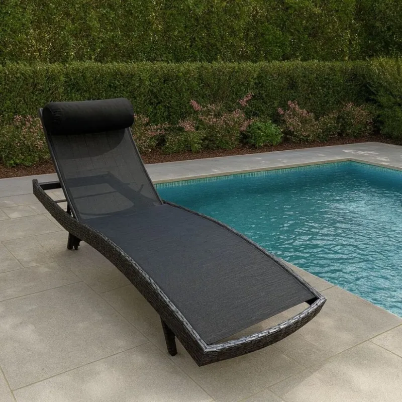 Reposera Milano - Gris en Negro - Muebles para el exterior, Uruguay | La Cueva Muebles