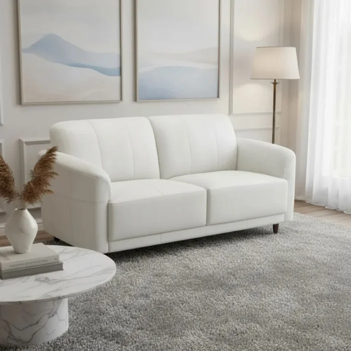 SOFA 2 CUERPOS - 100% CUERO - MODELO MARBELLA - COLOR BLANCO TIZA en Blanco - Sillones y sofás, Uruguay | Champagne Home, vista 3