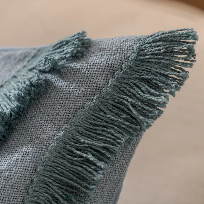 Funda de Almohadón Ondas de Flecos y Borlas - Textiles, Uruguay | Arredo, vista 2