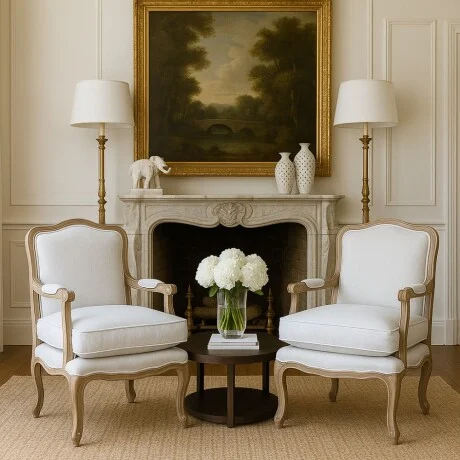 Poltrona Luis XV - Crema en Beige - Butacas, banquetas y puffs, Uruguay | La Cueva Muebles, vista 18