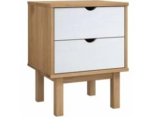 Mesa de Luz 2 C Mel/Gris Linea Nordica en Madera Maciza en Mel/Blanco - Mesas de luz, Uruguay | Quesal, vista 8