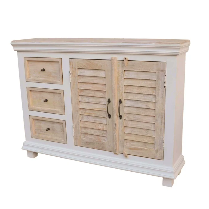 Consola Madera-de-mango Natural-beige Costa Ii Natural Blanco en Blanco - Mesas de living, Uruguay | Divino, vista 5