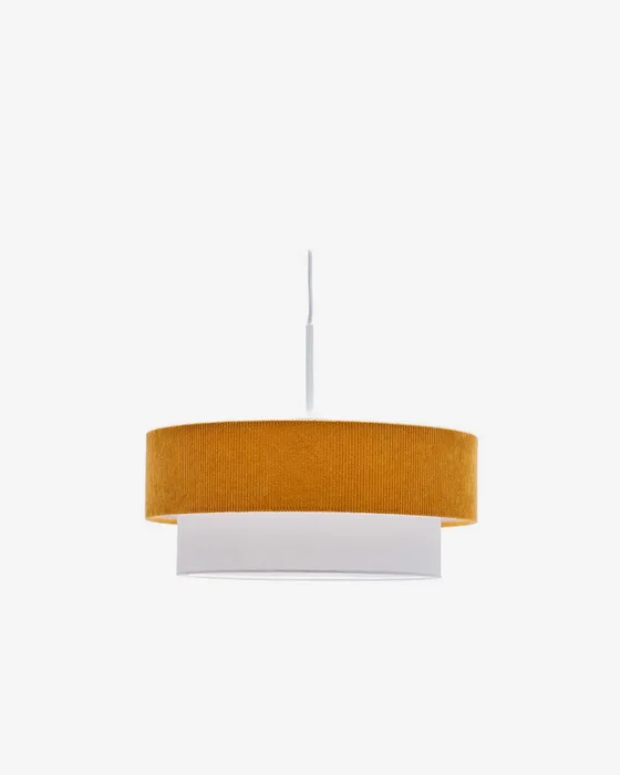 Lámpara de techo Bianella de algodón - y pana mostaza Ø 40 cm en Amarillo - Lámparas colgantes, Uruguay | Kavehome