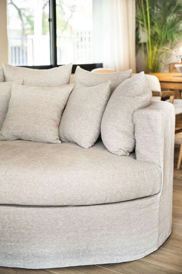 SILLON LUNA - OVAL - LINO GRIS MEDIO en Gris - Sillones y sofás, Uruguay | La Iberica, vista 2
