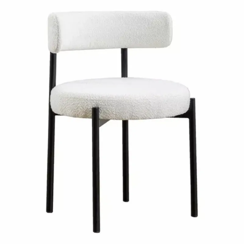 Silla Boucle Metal Y Tela - BLANCO en Blanco - Sillas, Uruguay | La Cueva Muebles