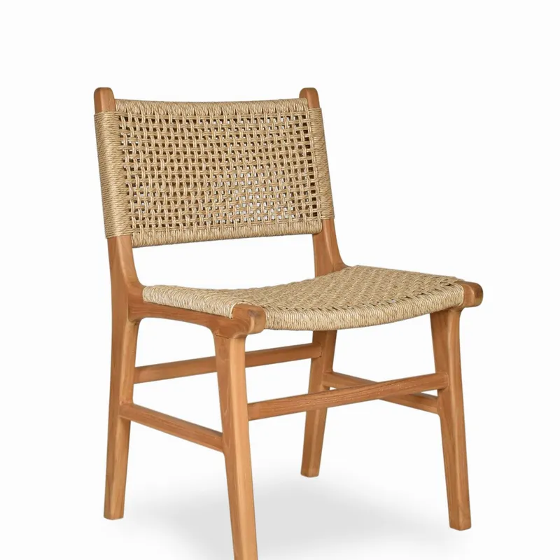 SILLA CATANIA TEKA Y CUERDA en Madera natural - Sillas, Uruguay | Masinfinito Casa
