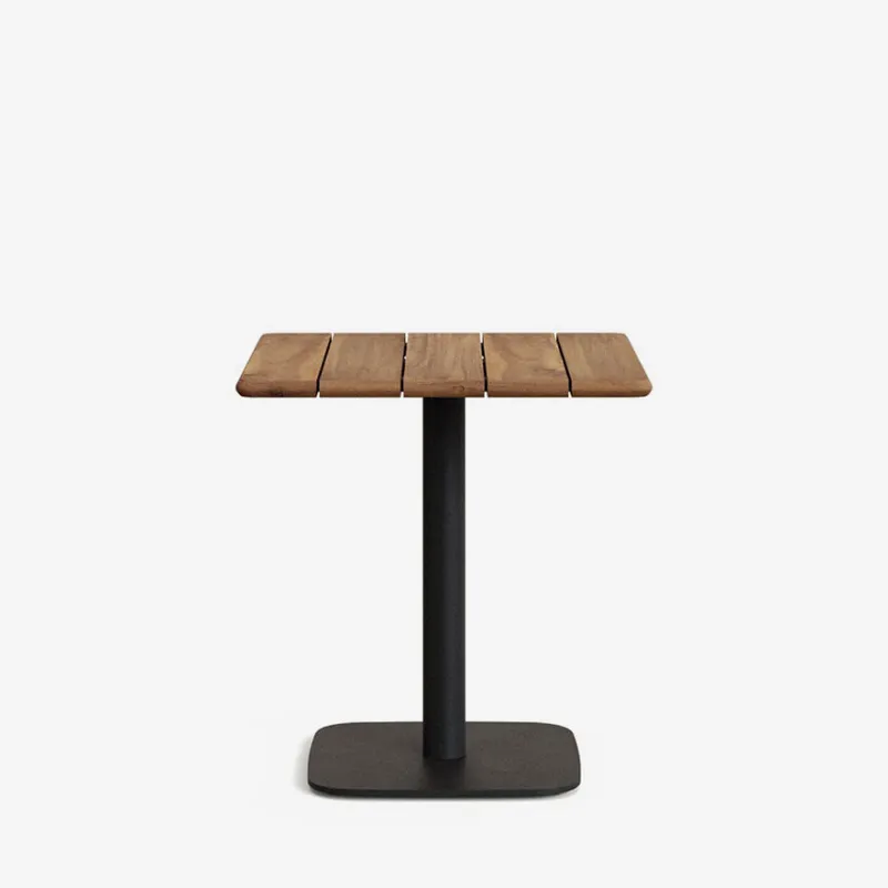 Mesa Saura de de madera de acacia acabado nogal 70 x 70 cm en Natural, Negro - Mesas de comedor, Uruguay | Kavehome
