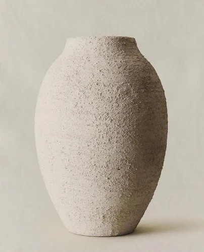 JARRÓN CERÁMICA RUGOSO en Blanco - Jarrones, Uruguay | Zara Home