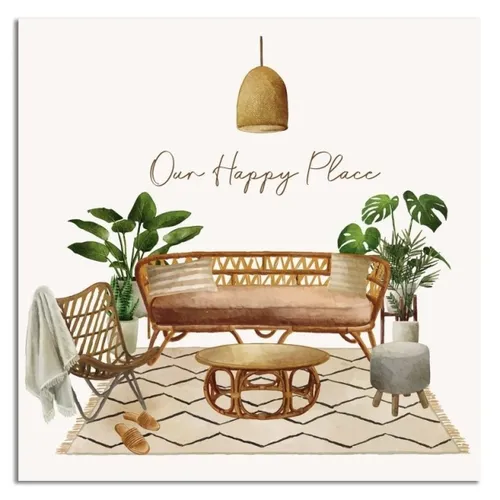 CUADRO CANVAS 40x40cm HAPPY PLACE - Decoración de pared, Uruguay | Decohogar