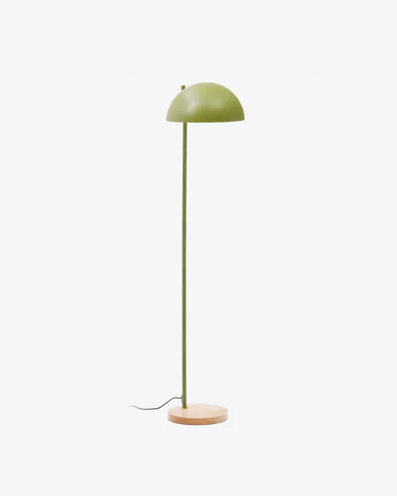 Lámpara de pie Catlar de madera de fresno y metal con acabado pintado - verde en Verde - Lámparas de pie, Uruguay | Kavehome