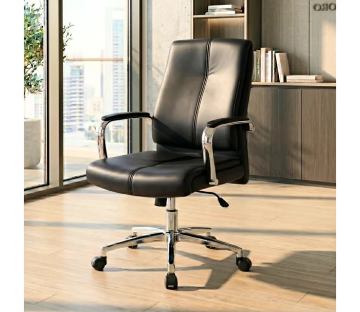 Silla Escritorio Cromada Mariposa Negro Rt-728a en Marrón - Escritorios y sillas de escritorio, Uruguay | Albanés, vista 2