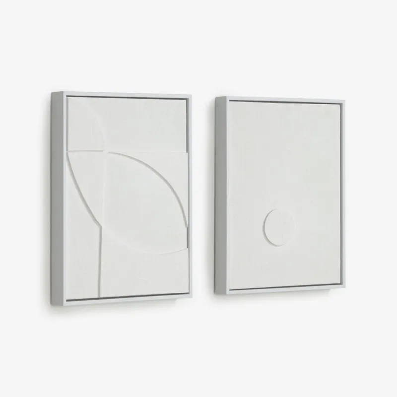 Set Brunella de 2 cuadros blanco 32 x 42 cm en Blanco - Decoración de pared, Uruguay | Kavehome