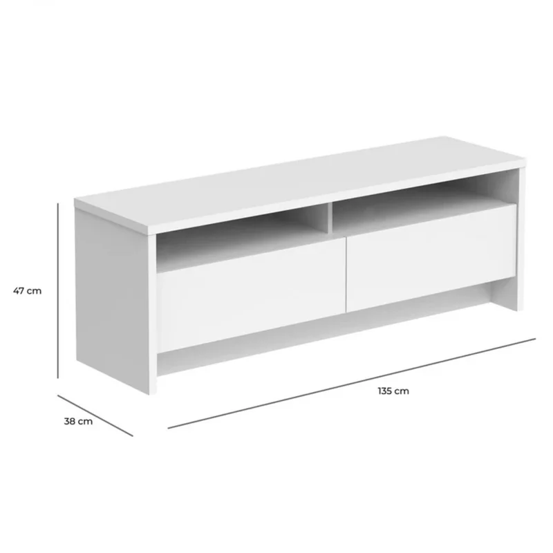 Rack de Tv 135 - Aspen - Blanco en Blanco - Muebles para TV, Uruguay | Rústico Hogar, vista 5