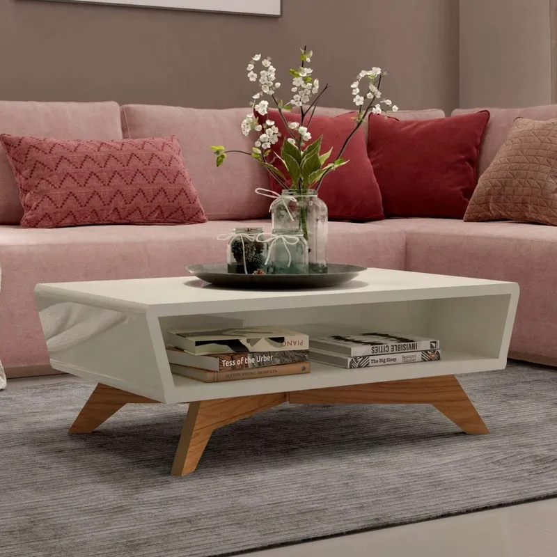 Mesa Ratona Royal 100cm 100% Mdf (Producto Armado en Showroom) en Blanco - Mesas de living, Uruguay | Balton