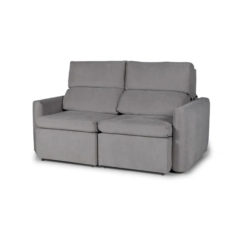 Sofá Santiago (Rebatible) - Tela Microfibra - 2 cuerpos - TC1009 (Plata) en Gris - Sillones y sofás, Uruguay | NYR