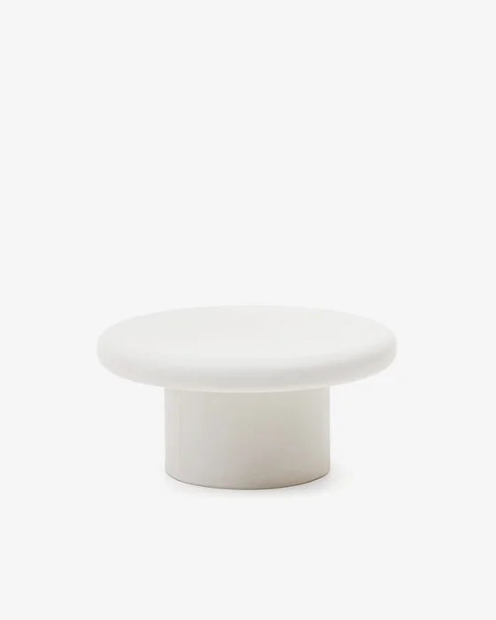 Mesa de centro redonda Addaia de cemento blanco - Ø90 cm x 43cm en Blanco - Mesas de living, Uruguay | Kavehome