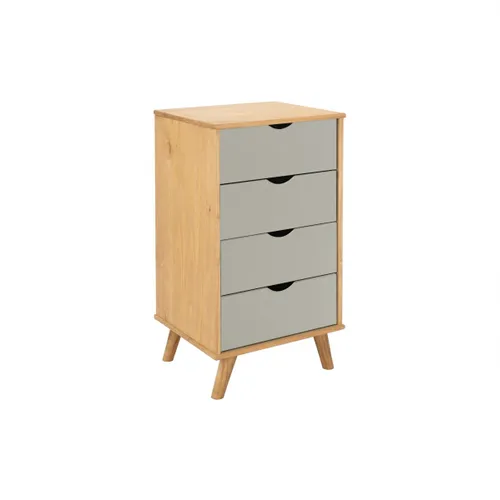 Mesa De Luz 4 Cajones Madera Maciza - Linea Dublin en Multicolor - Mesas de luz, Uruguay | Rústico Hogar